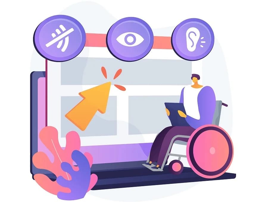 Web accessibility program abstract concept vector illustration.