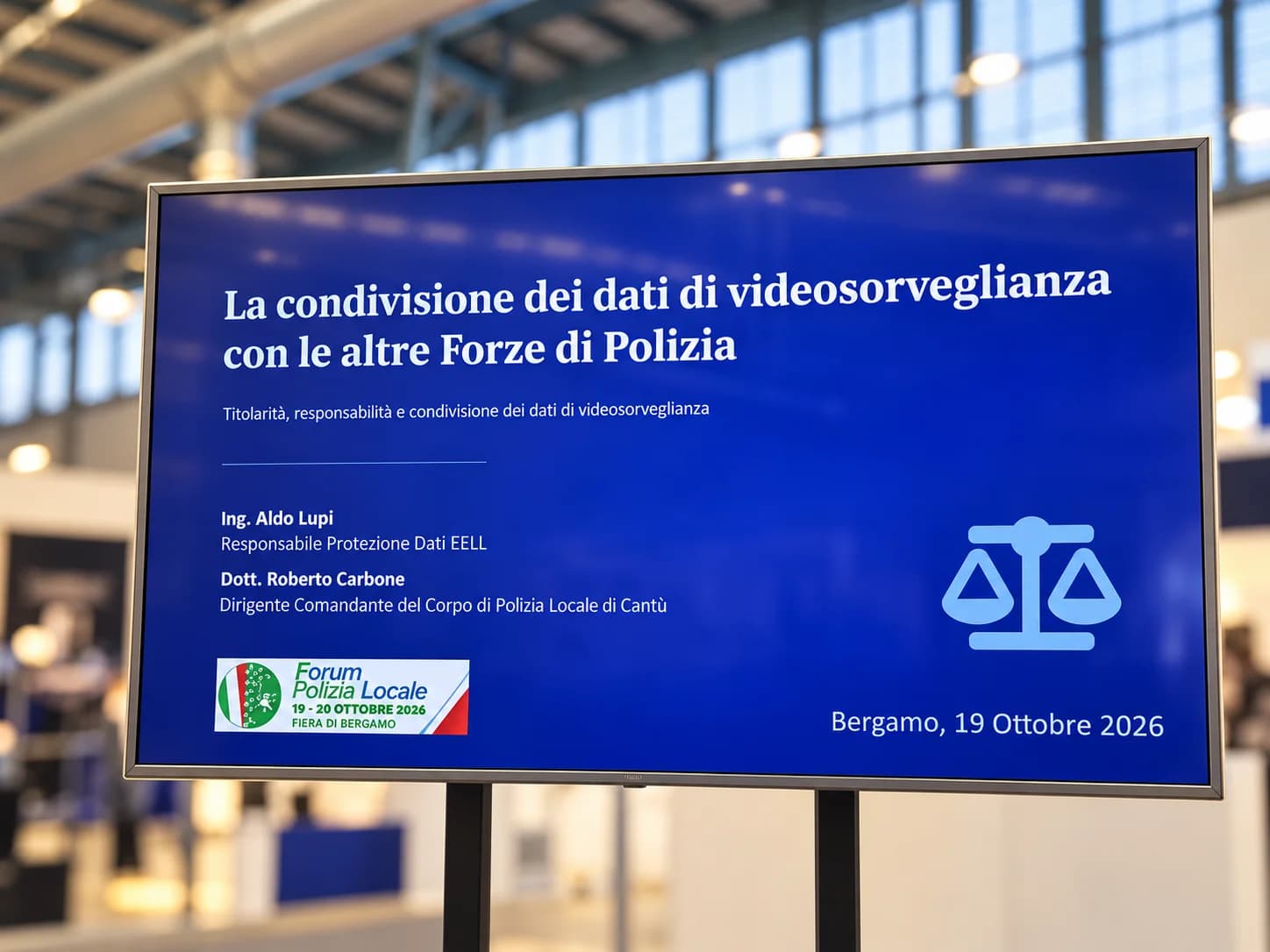 Condivisione dei dati di videosorveglianza: slide introduttiva al Forum della Polizia Locale con Aldo Lupi di SI.net Servizi Informatici