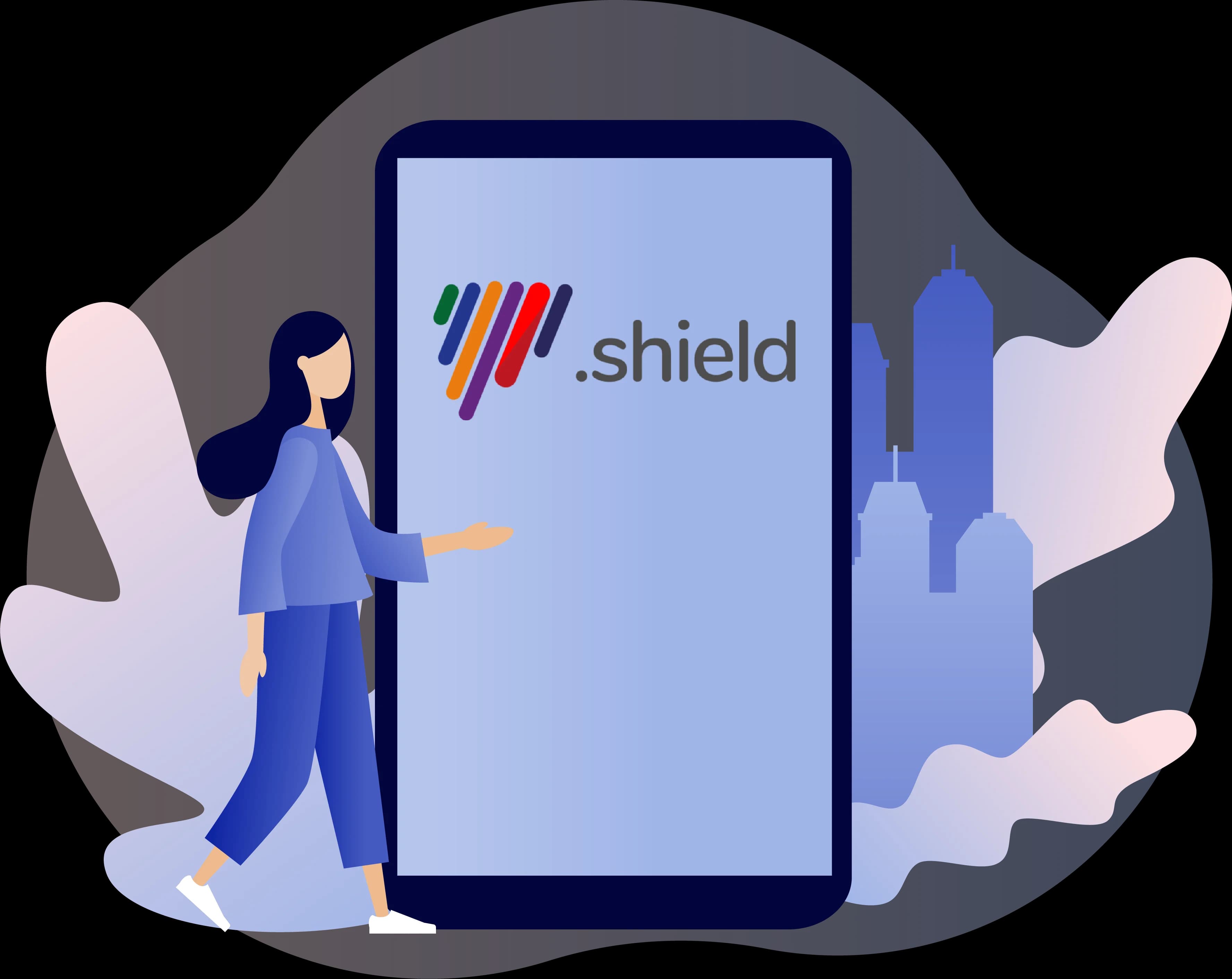 SHIELD, il portale di SI.net per i Comuni: illustrazione di uno smartphone con il logo .shield